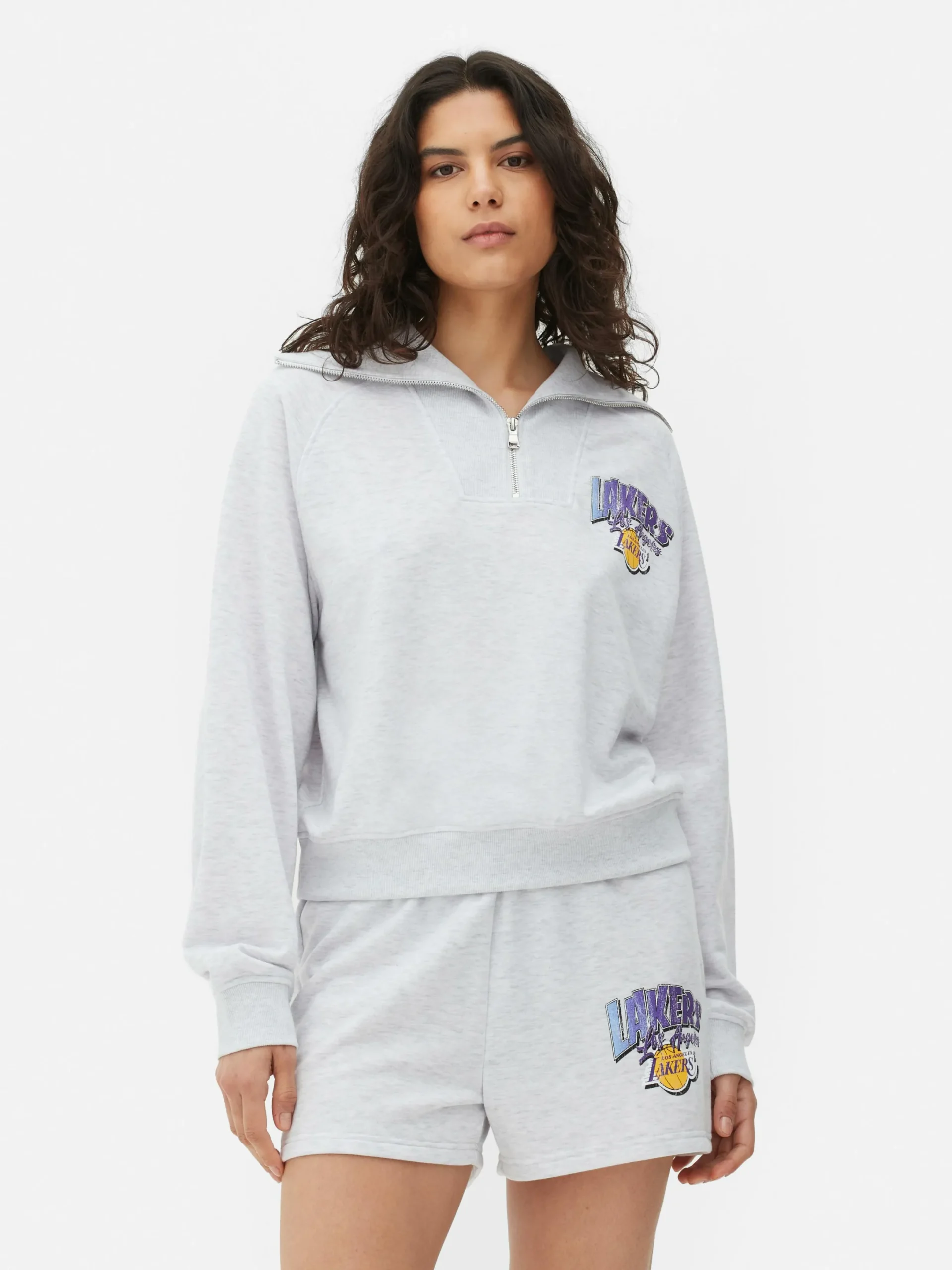 Hoodies Und Sweatshirts|Primark „NBA Los Angeles Lakers“ Sweatshirt Zum Kombinieren Grau