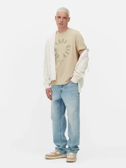 Tops Und T-Shirts|Primark „New York City“ T-Shirt Steinfarben