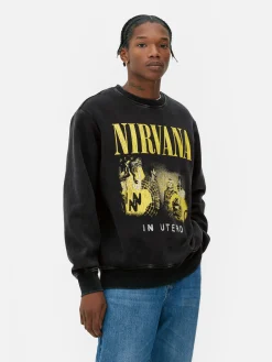 Grafik-T-Shirts Und -Sweatshirts|Hoodies Und Sweatshirts|Primark „Nirvana“ Sweatshirt Im Washed-Look Anthrazitfarben