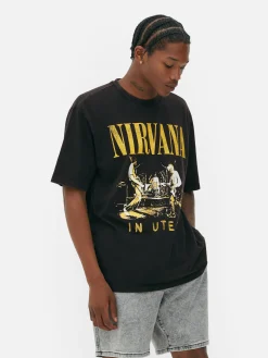 Tops Und T-Shirts|Grafik-T-Shirts Und -Sweatshirts|Primark „Nirvana“ T-Shirt In Verwaschener Optik Schwarz
