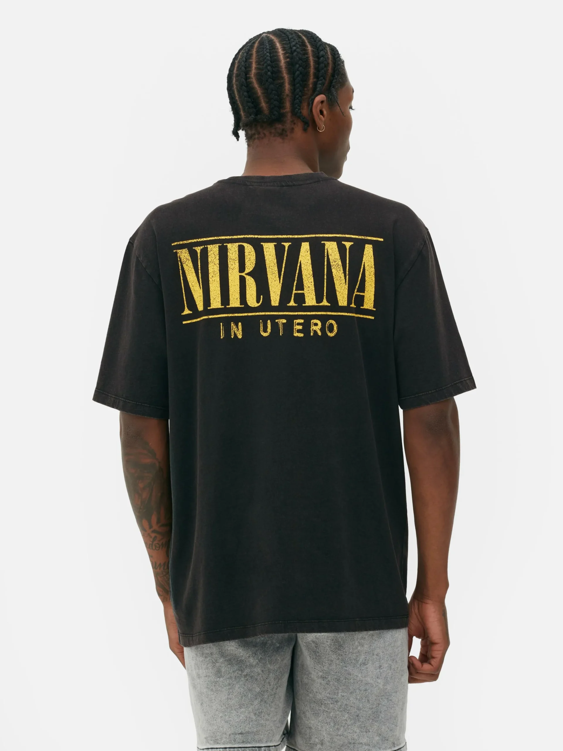 Tops Und T-Shirts|Grafik-T-Shirts Und -Sweatshirts|Primark „Nirvana“ T-Shirt In Verwaschener Optik Schwarz