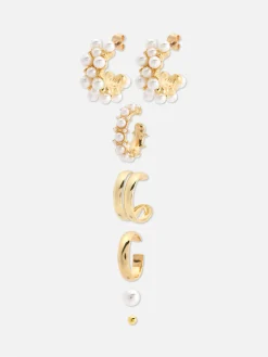 Schmuck|Primark Ohrringe Mit Kunstperlen, 6er-Pack Gelb
