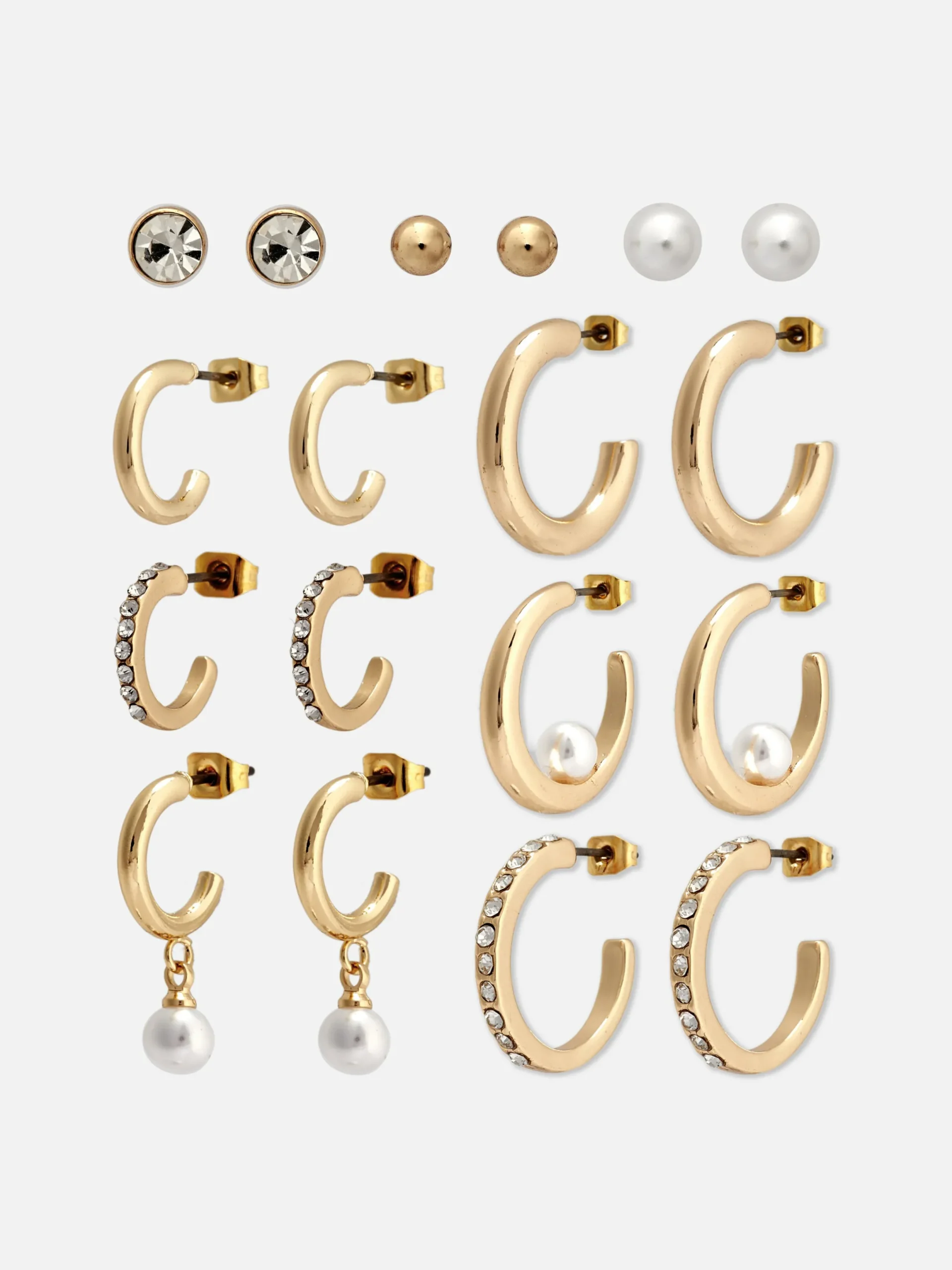 Schmuck|Primark Ohrstecker Und Creolen, 9er-Pack Gelb