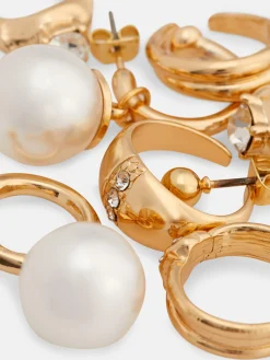 Schmuck|Primark Ohrstecker Und Kleine Creolen Mit Strass, 6er-Pack Gelb