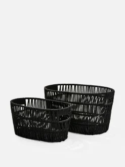 Aufbewahrungsboxen Und Körbe|Primark Ovaler Seilkorb Schwarz