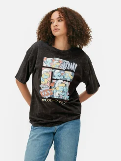 Tops Und T-Shirts|Primark Oversized-T-Shirt Mit „Die Schlümpfe“ Comic-Print Anthrazitfarben