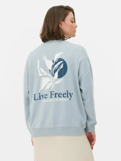 Hoodies Und Sweatshirts|Primark Oversize-Sweatshirt Mit Grafik Blau