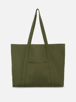 Taschen Und Portemonnaies|Primark Oversize-Tragetasche Aus Canvas Khakifarben