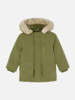 Jacken Und Mäntel|Primark Parka Mit Kunstfellkapuze Grün