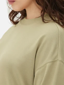 Fitnesskleidung Und Activewear|Primark Performance-Sweatshirt Mit Rundhalsausschnitt Khakifarben
