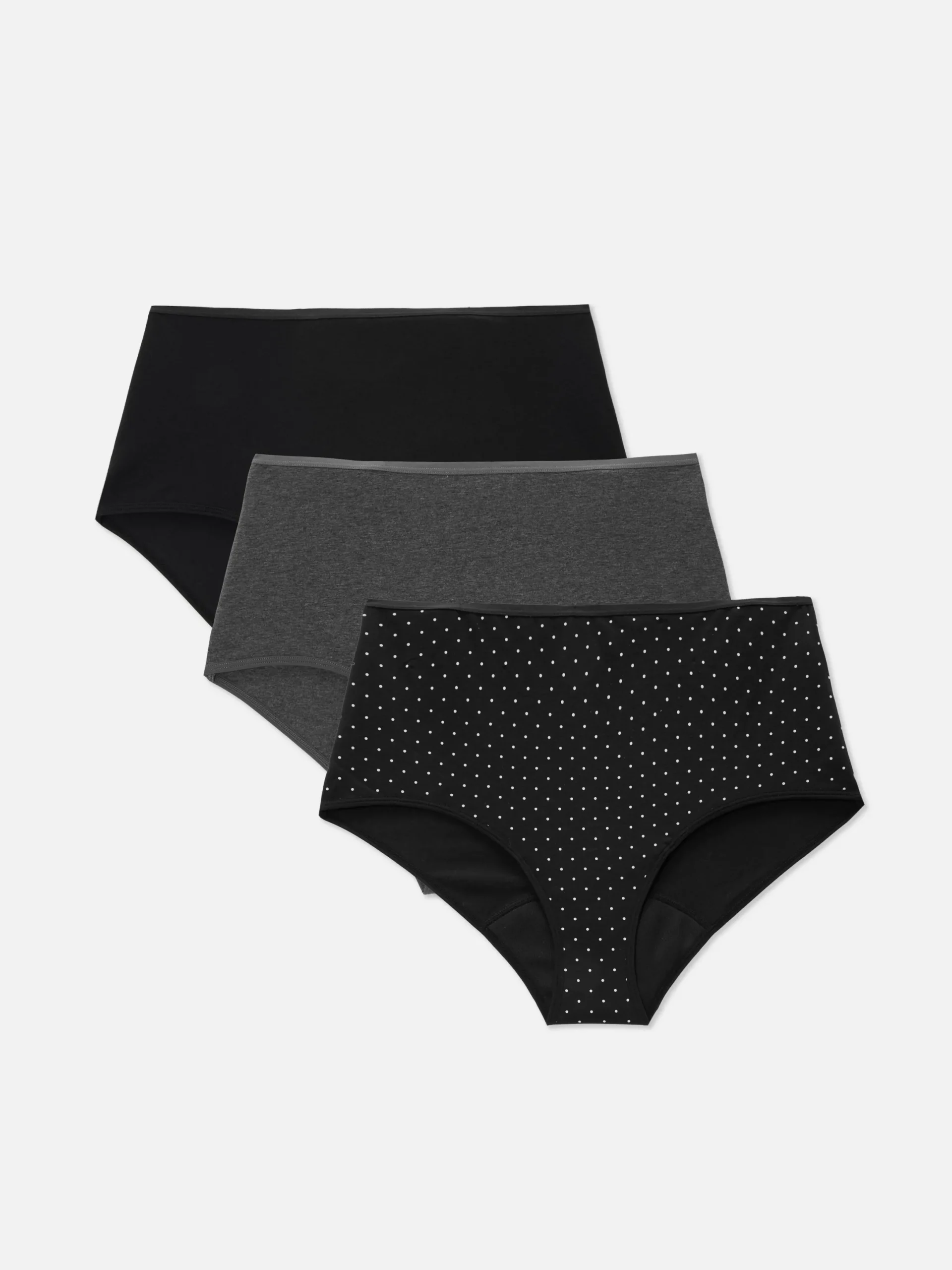 Slips|Primark Periodenslips Mit Hohem Bund, 3er-Pack Grau meliert