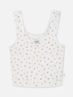 Schlafanzugoberteile|Primark Pointelle-Schlafanzug-Tanktop Mit Rosenmuster Multi