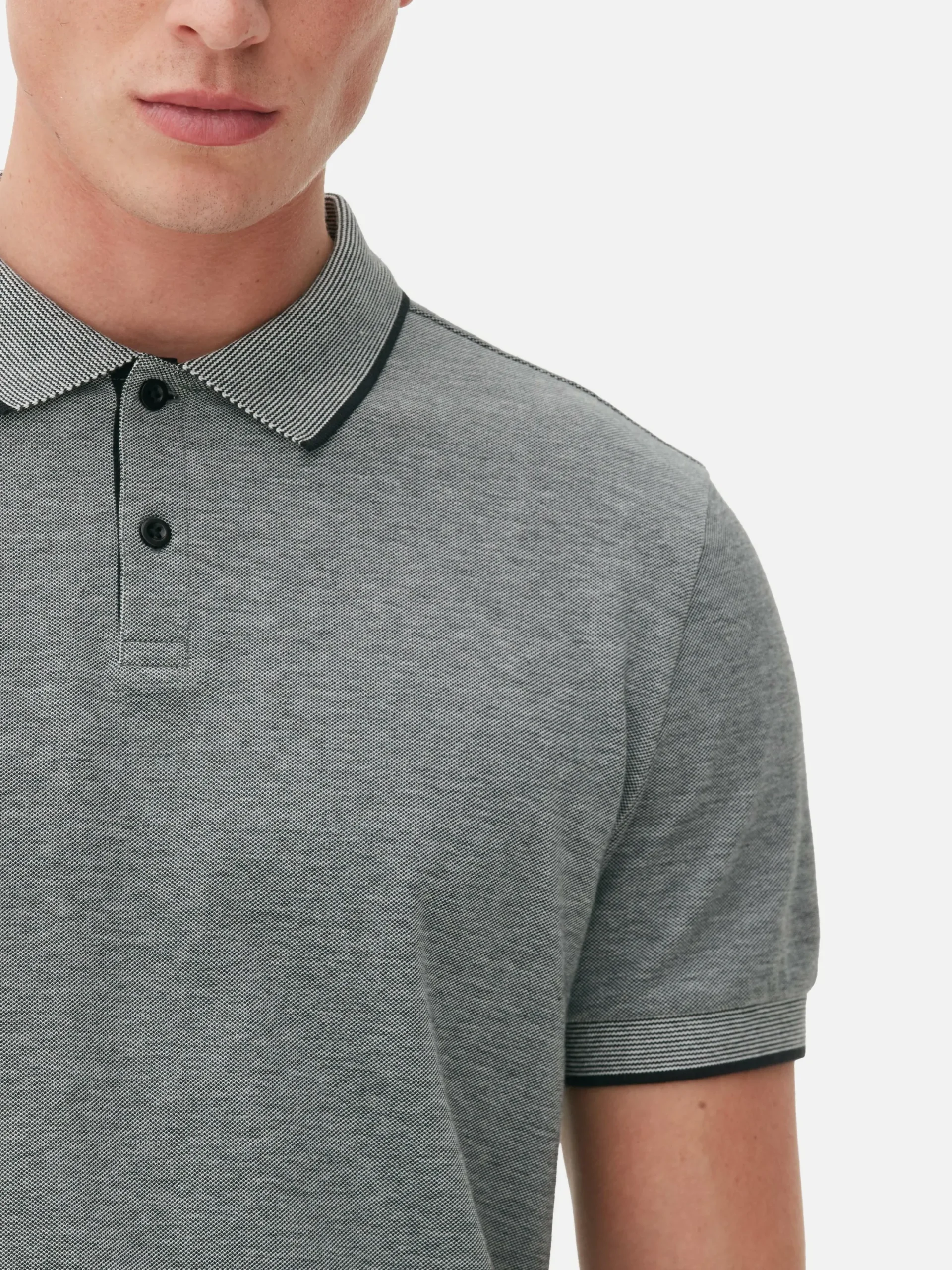 Tops Und T-Shirts|Primark Poloshirt Aus Birdseye-Gewebe Grau