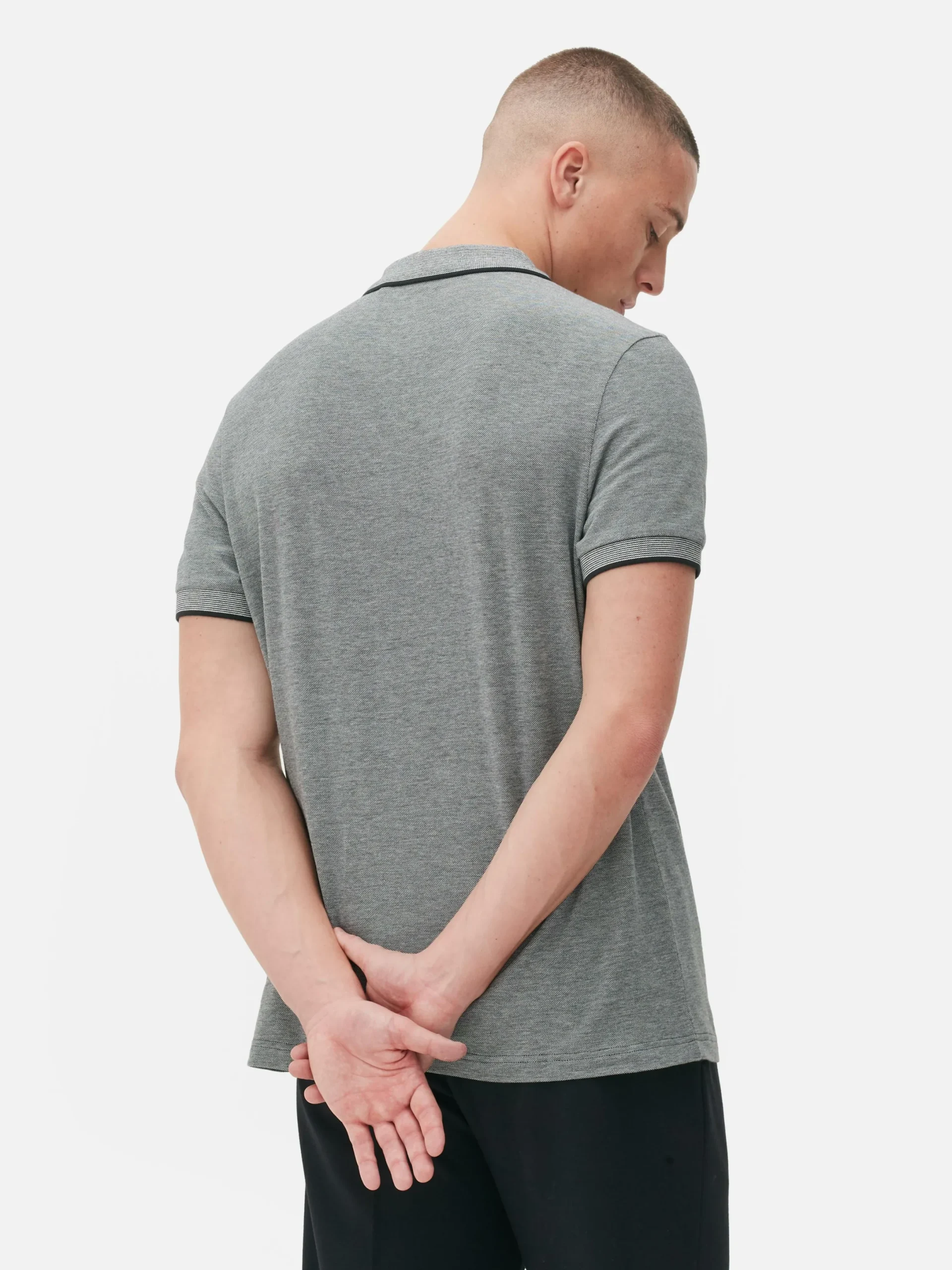 Tops Und T-Shirts|Primark Poloshirt Aus Birdseye-Gewebe Grau