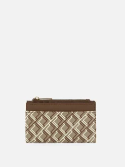 Taschen Und Portemonnaies|Primark Portemonnaie Mit Monogramm Und Reißverschluss Schokoladenbraun