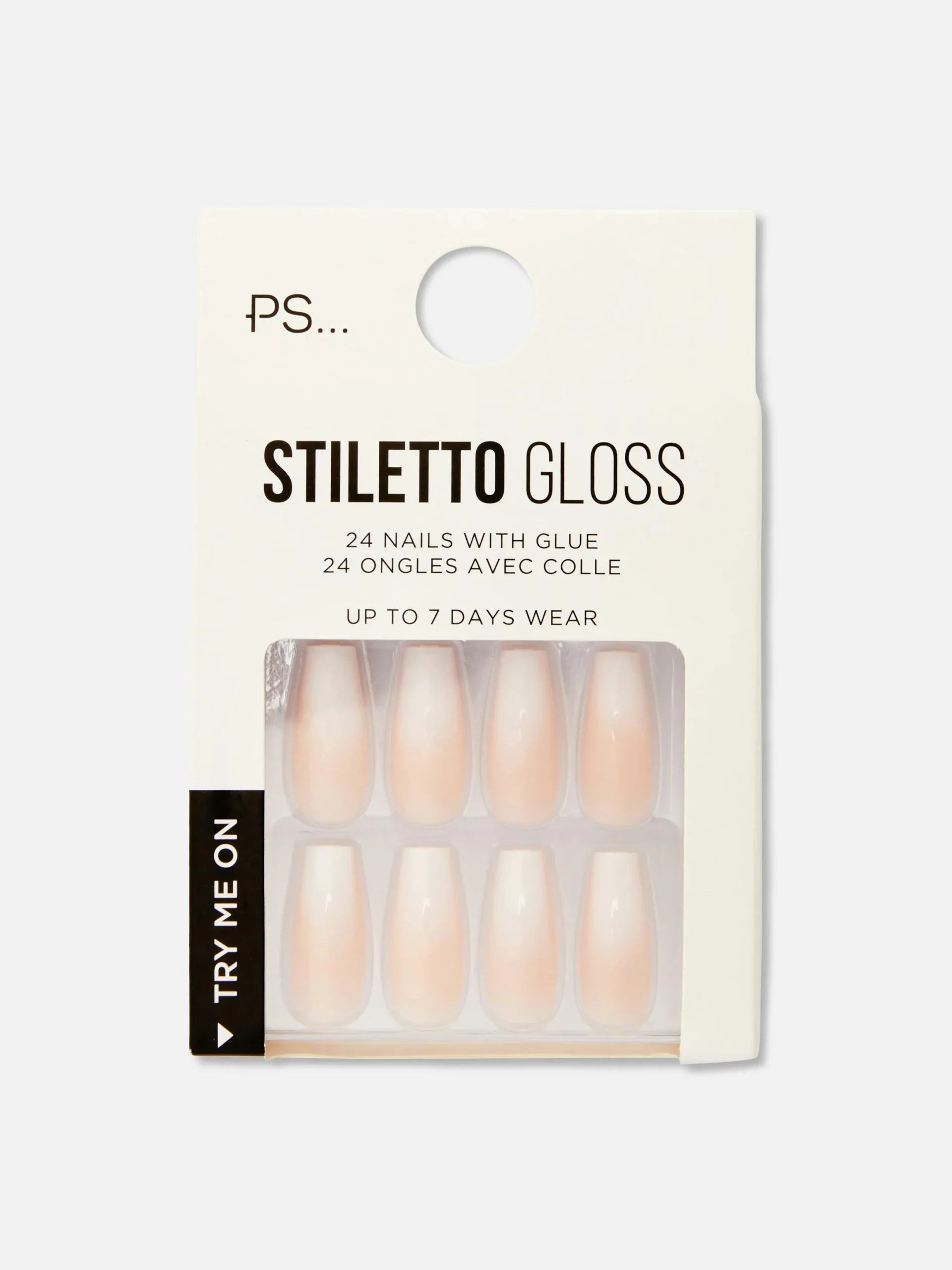 Kunstnägel|Primark PS… Glänzende Stiletto-Kunstnägel Im Ombré-Stil Nude