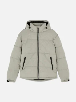 Jacken Und Mäntel|Primark Pufferjacke Mit Karomuster Hellgrau