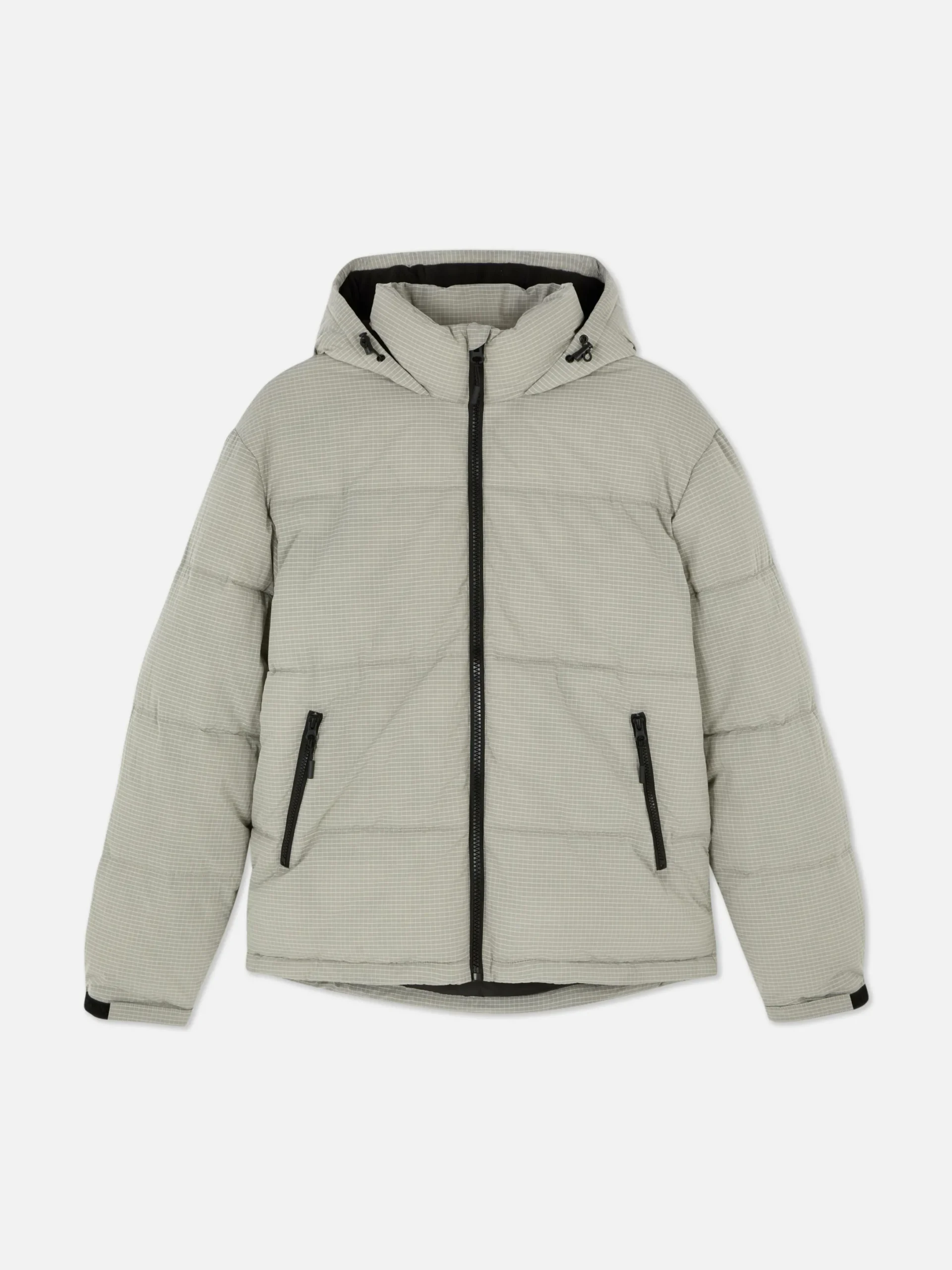 Jacken Und Mäntel|Primark Pufferjacke Mit Karomuster Hellgrau