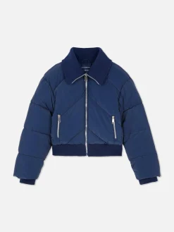 Jacken Und Mäntel|Primark Pufferjacke Mit Kragen Marineblau