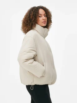 Jacken Und Mäntel|Primark Pufferjacke Mit Trichterkragen Steinfarben