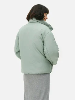 Jacken Und Mäntel|Primark Pufferjacke Mit Trichterkragen Grün