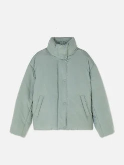 Jacken Und Mäntel|Primark Pufferjacke Mit Trichterkragen Grün