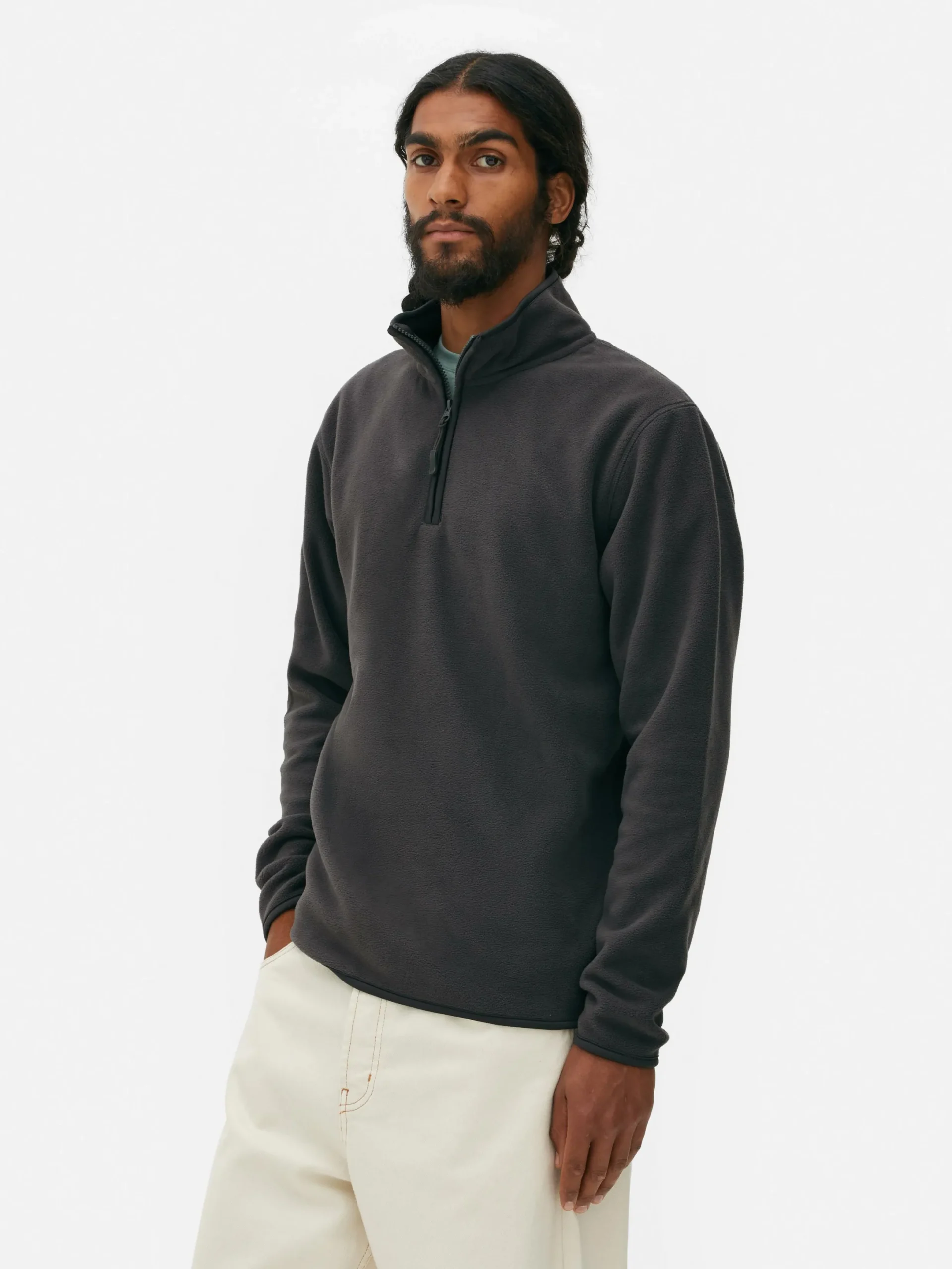 Pullover Und Cardigans|Hoodies Und Sweatshirts|Primark Pullover Aus Fleece Mit Halbem Reißverschluss Anthrazitfarben