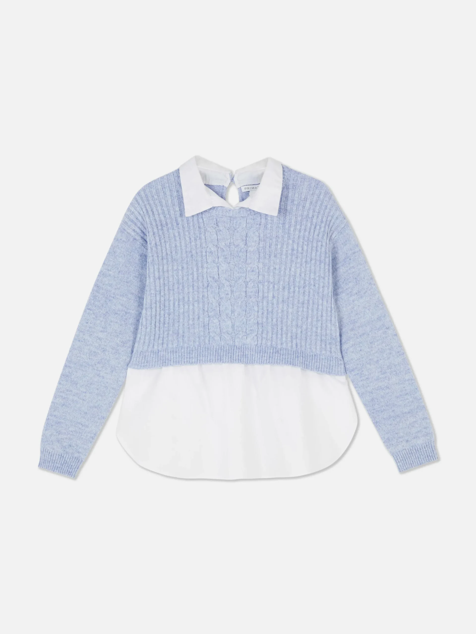 Pullover Und Cardigans|Primark Pullover Mit Hemdlage Blau