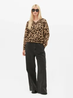Pullover Und Cardigans|Primark Pullover Mit Leopardenmuster Und V-Ausschnitt Multi