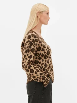Pullover Und Cardigans|Primark Pullover Mit Leopardenmuster Und V-Ausschnitt Multi