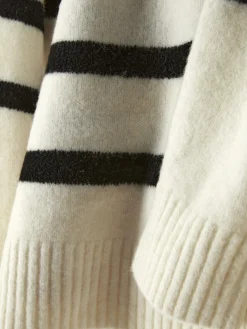 Pullover Und Cardigans|Primark Pullover Mit Polokragen Und Streifen Elfenbeinfarben