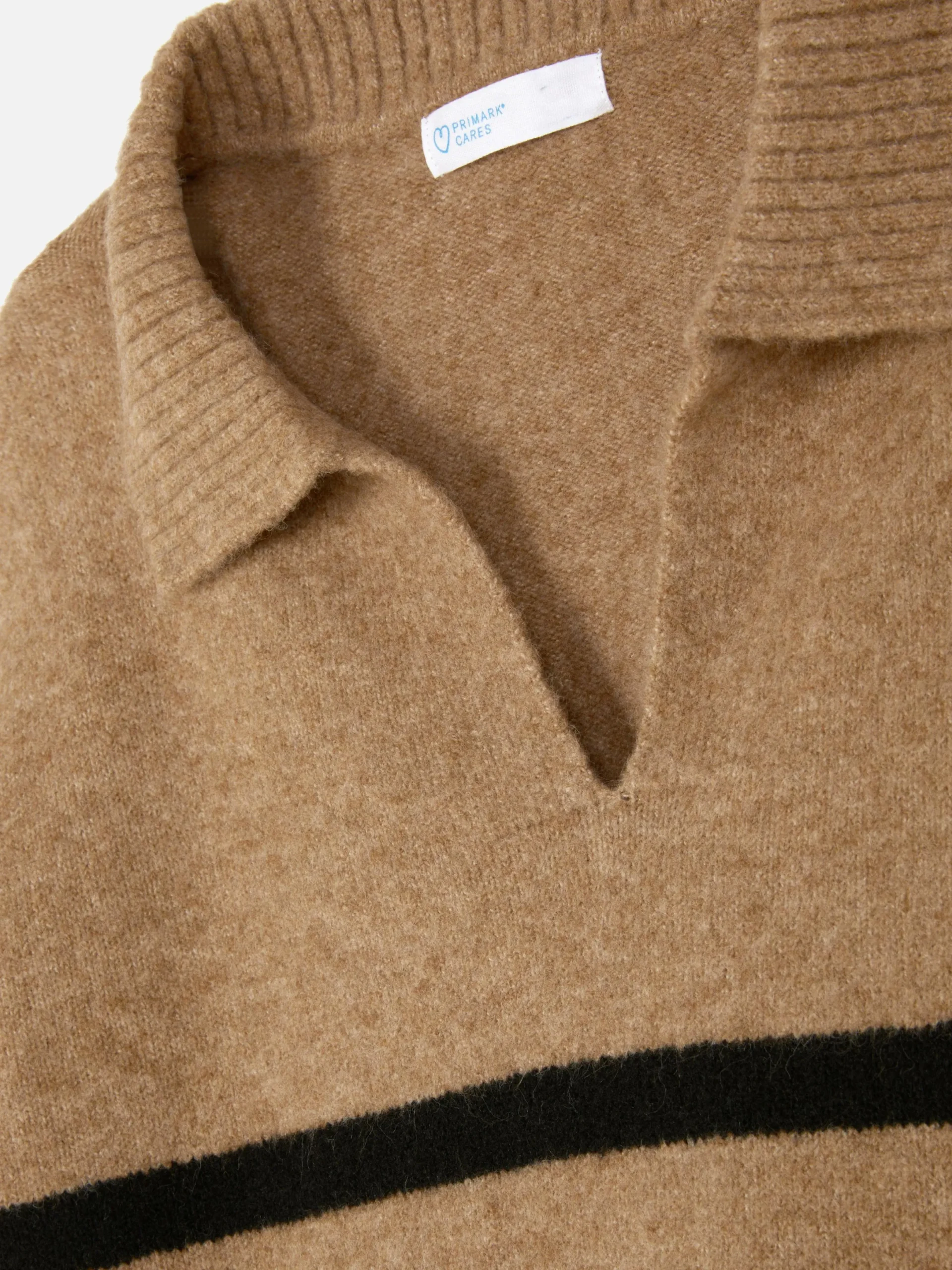 Pullover Und Cardigans|Primark Pullover Mit Polokragen Und Streifen Kamelbraun