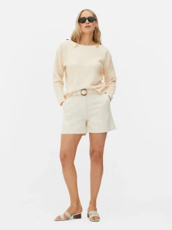 Pullover Und Cardigans|Primark Pullover Mit Schulterknöpfen Und U-Boot-Ausschnitt Elfenbeinfarben