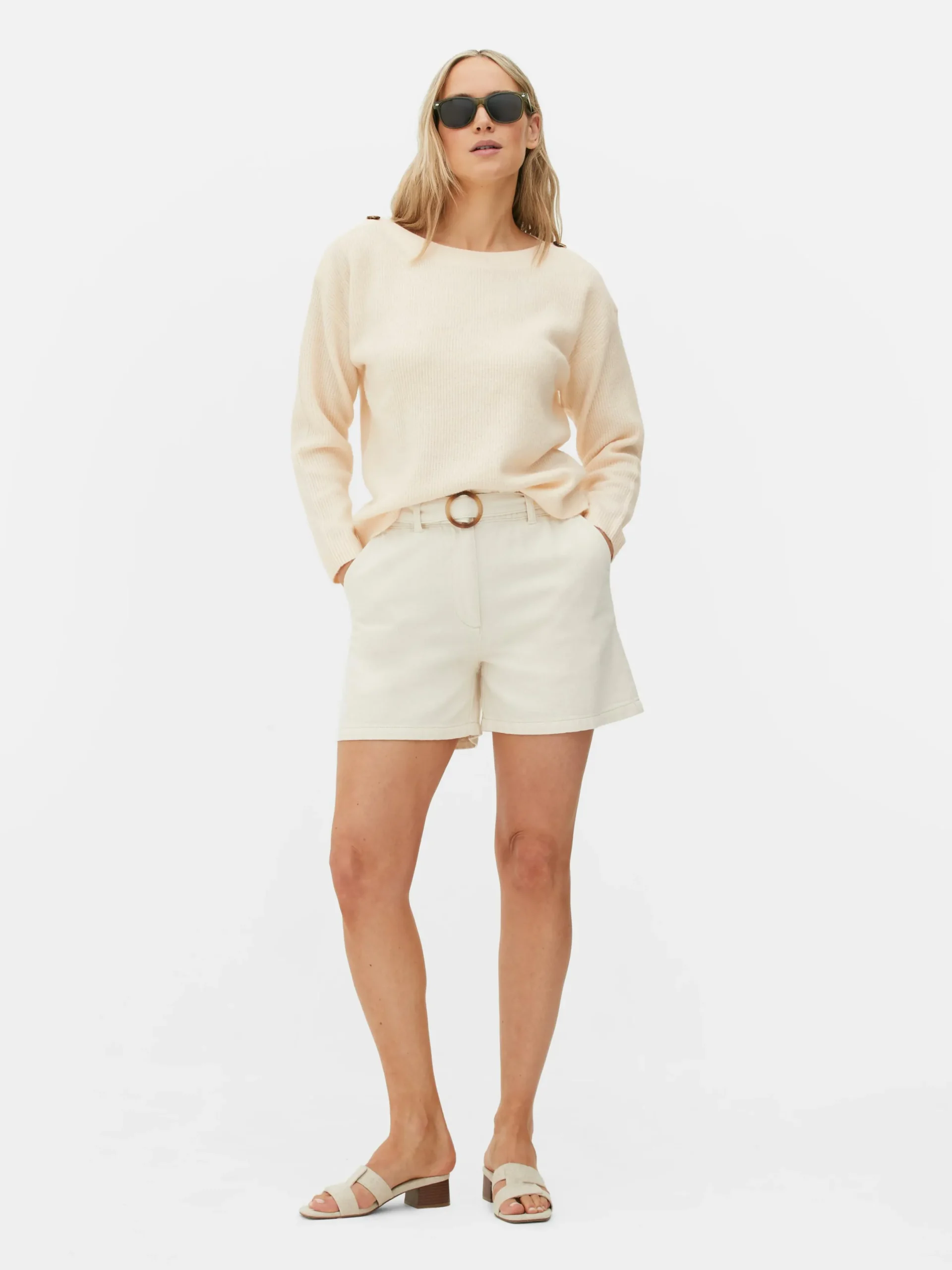 Pullover Und Cardigans|Primark Pullover Mit Schulterknöpfen Und U-Boot-Ausschnitt Elfenbeinfarben