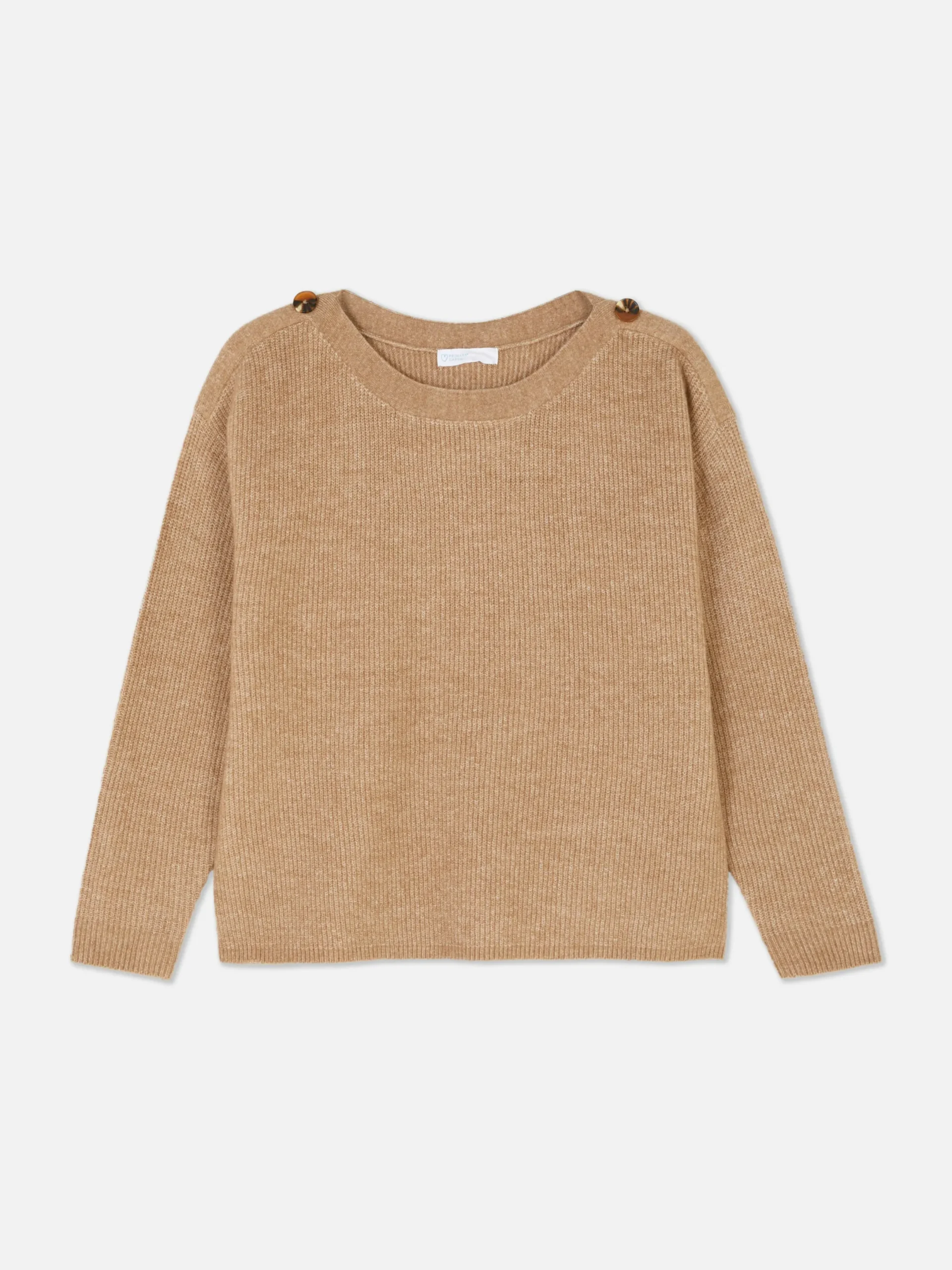 Pullover Und Cardigans|Primark Pullover Mit Schulterknöpfen Und U-Boot-Ausschnitt Taupefarben