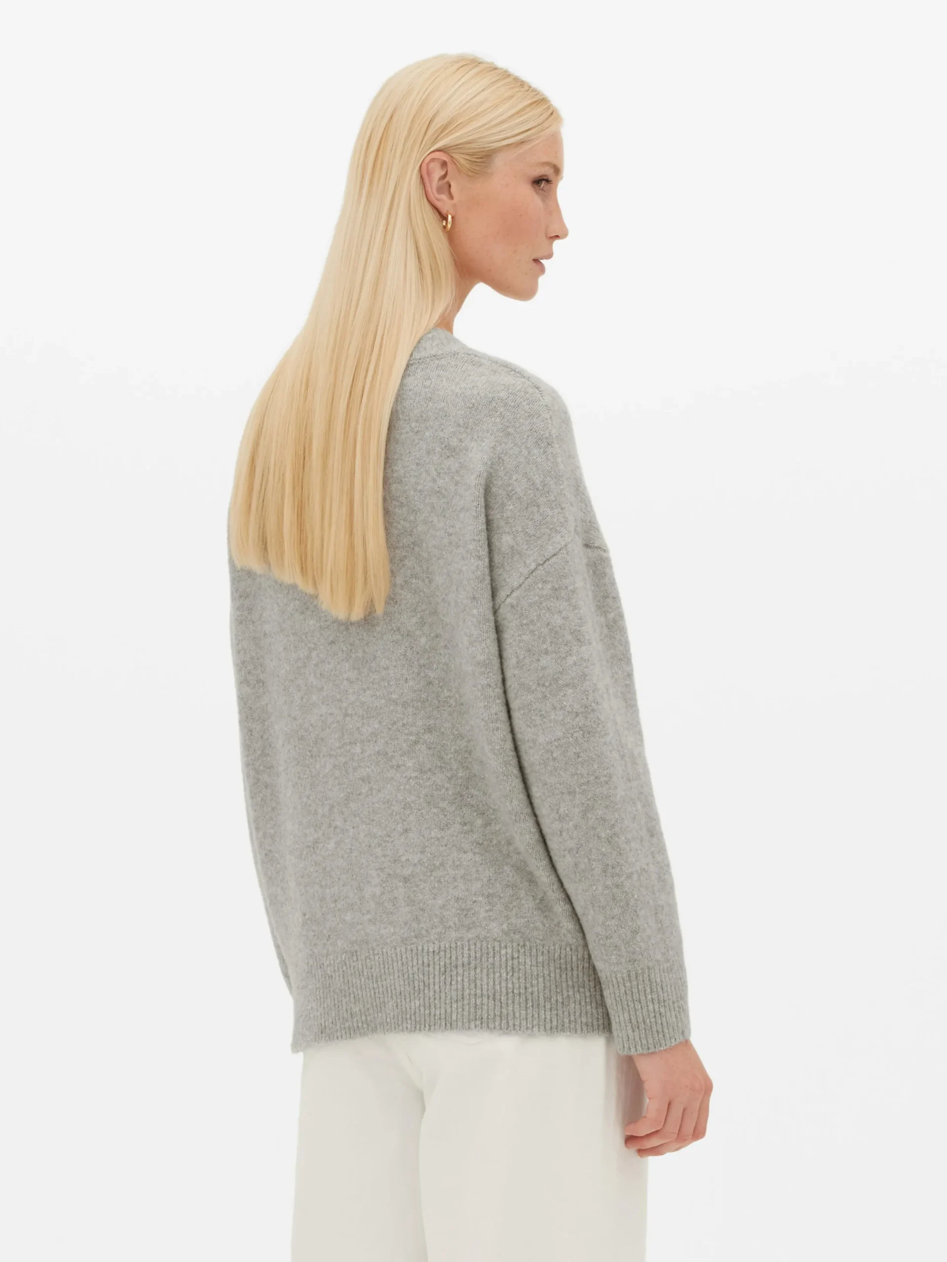 Pullover Und Cardigans|Primark Pullover Mit V-Ausschnitt Grau
