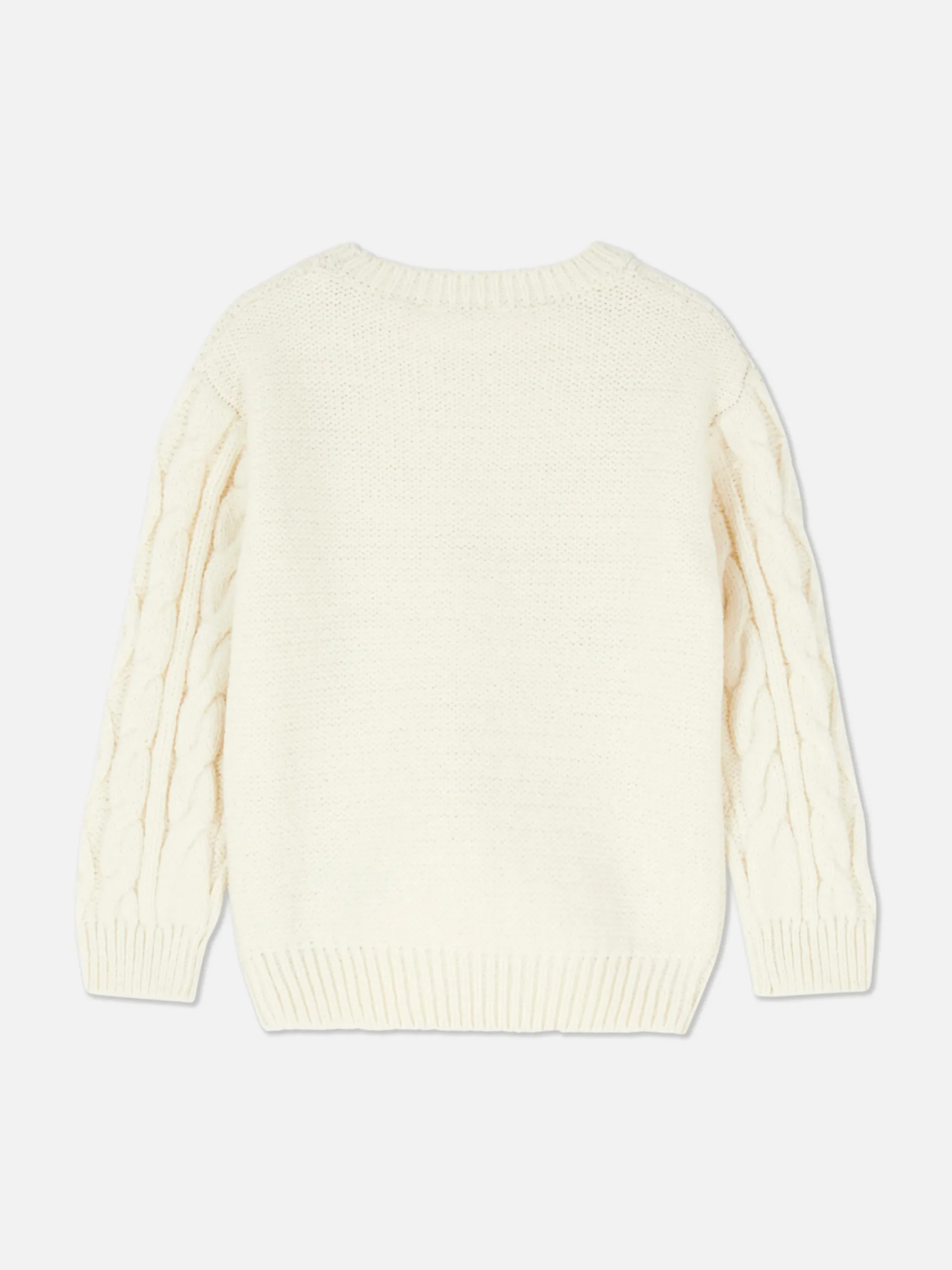 Pullover Und Cardigans|Primark Pullover Mit Zopfmuster Und Blumenstickerei Cremefarben