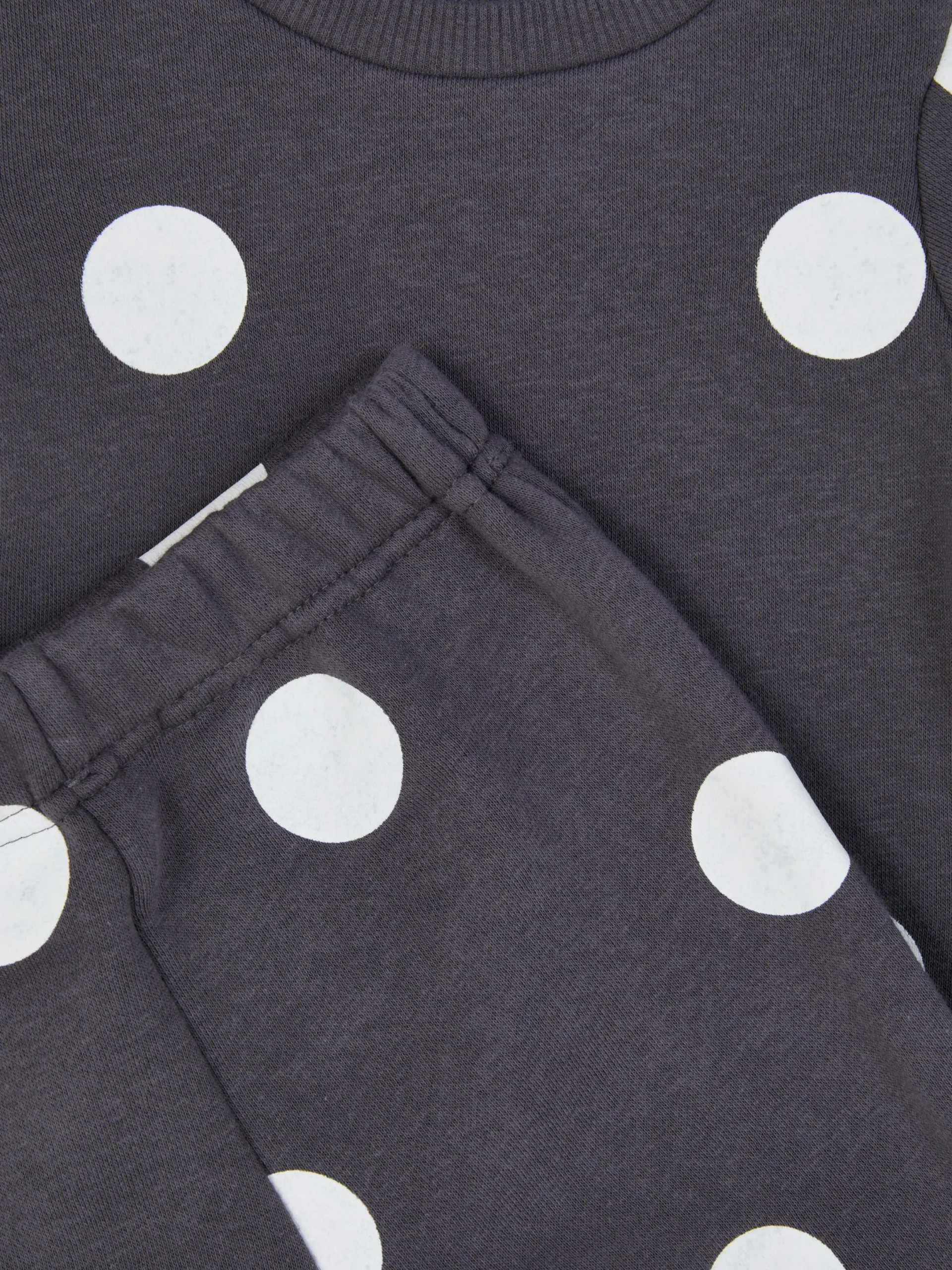 Sets Und Outfits|Primark Pullover Und Jogginghose Mit Pünktchenmuster Anthrazitfarben