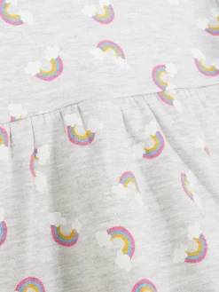 Kleider Und Röcke|Primark Pulloverkleid Mit Regenbogenmuster Grau meliert