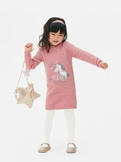Kleider|Primark Pulloverkleid Und Strumpfhose Mit Ballerinas-Motiv Pink
