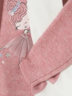 Kleider|Primark Pulloverkleid Und Strumpfhose Mit Ballerinas-Motiv Pink