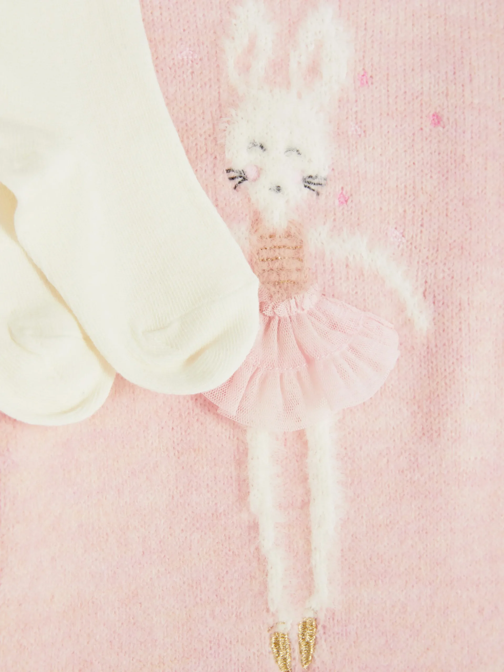 Kleider Und Röcke|Primark Pulloverkleid Und Strumpfhose Aus Strick Mit Häschen Rosa