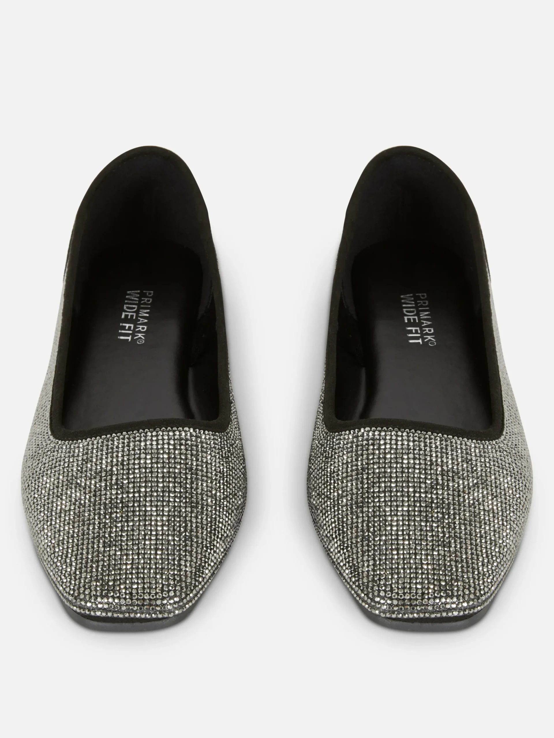 Flache Schuhe|Primark Pumps Mit Eckiger Zehenpartie Und Nieten Schwarz