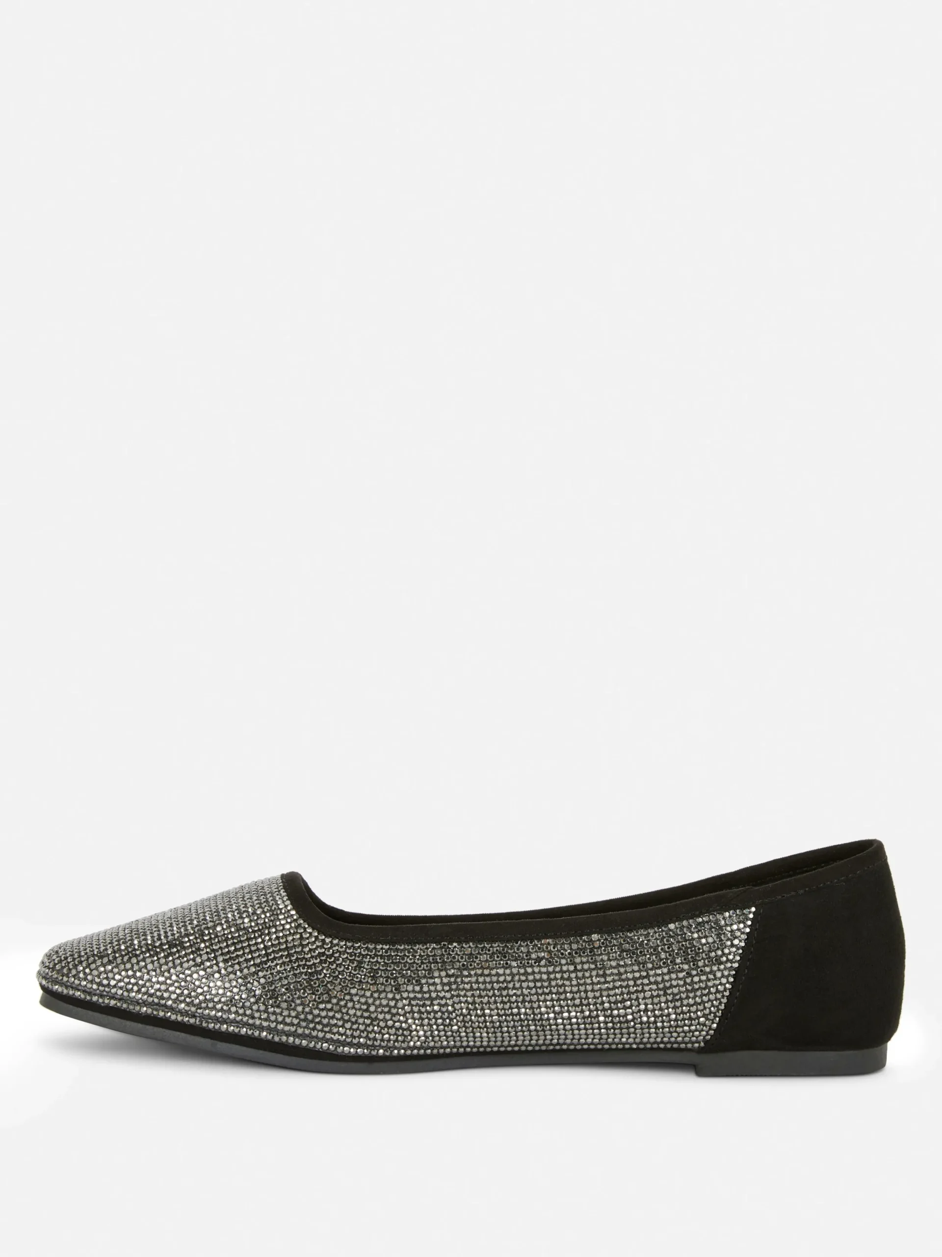 Flache Schuhe|Primark Pumps Mit Eckiger Zehenpartie Und Nieten Schwarz