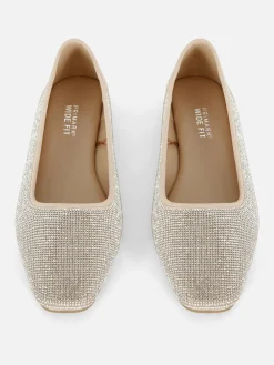 Flache Schuhe|Primark Pumps Mit Eckiger Zehenpartie Und Nieten Hellrosa