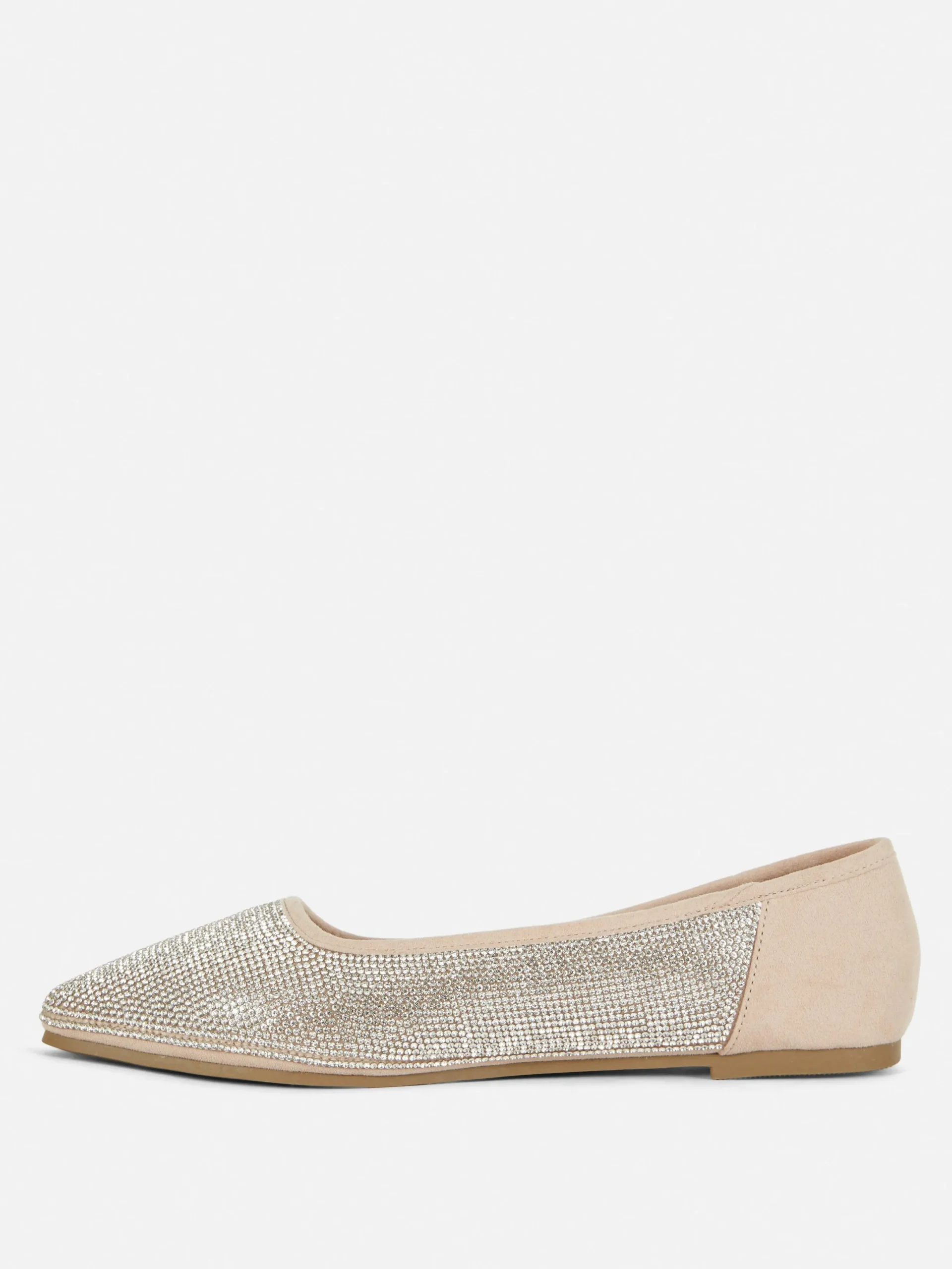 Flache Schuhe|Primark Pumps Mit Eckiger Zehenpartie Und Nieten Hellrosa