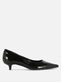 Gothic-Kleidung|Heels|Primark Pumps Mit Kitten-Heel Schwarz