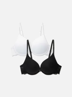 Bhs|Primark Push-up-BHs Mit Spitzenbesatz, 2er-Pack Schwarz