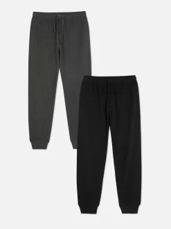 Schlafanzüge|Primark Pyjamahosen Mit Waffelmuster, 2er-Pack Schwarz