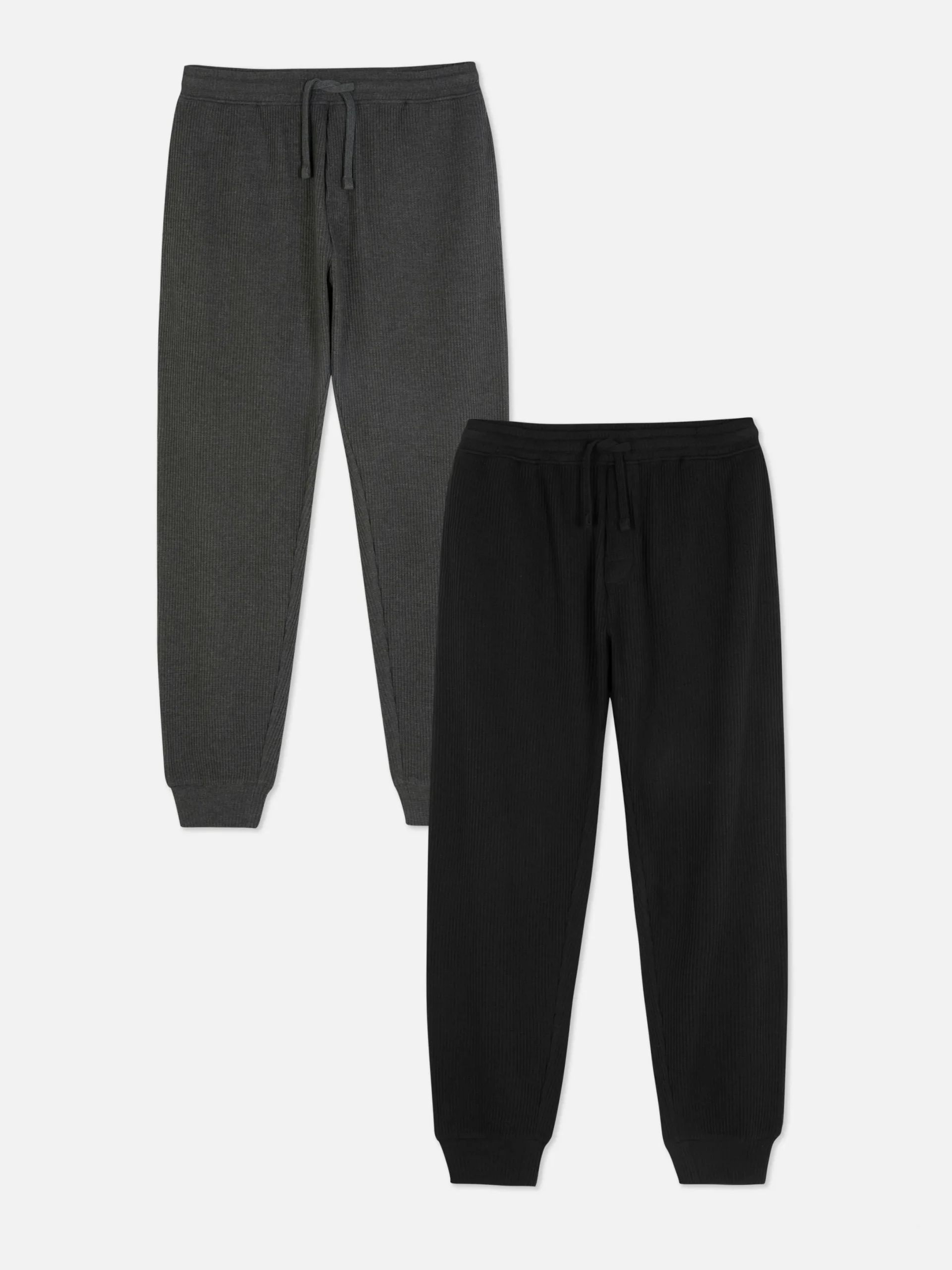 Schlafanzüge|Primark Pyjamahosen Mit Waffelmuster, 2er-Pack Schwarz